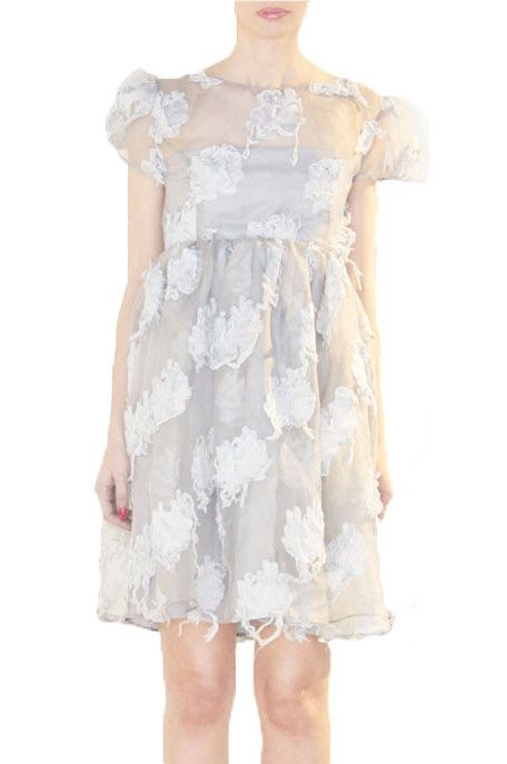 vestido corte imperio gris bouret silueta